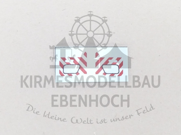 Kirmesmodellbau | Stoßstangen Warndecal  Rot MB MP2