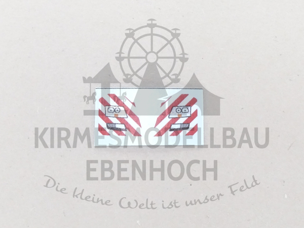 Kirmesmodellbau | Stoßstangen Warndecal  Rot MB MP2