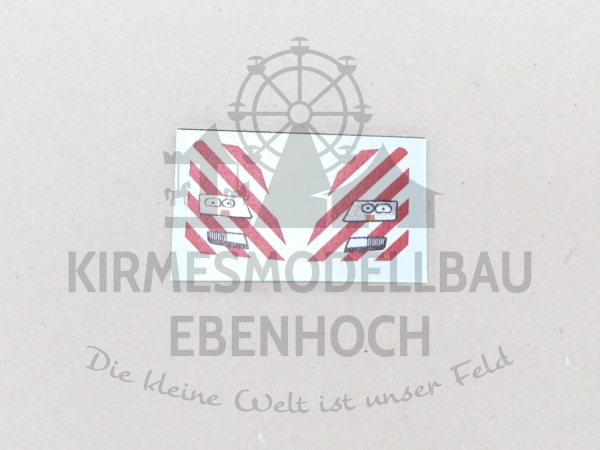 Kirmesmodellbau | Stoßstangen Warndecal  Rot MB MP2